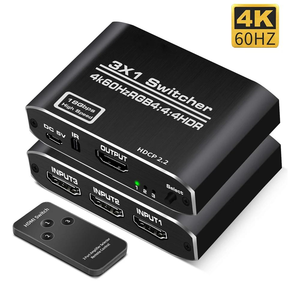 HDMI ġ 4K ó, HD 1080P  ̺ й, 1x3   , PS4/3 TV ڽ HDTV PC, 3 in 1 out, 2023 ְ